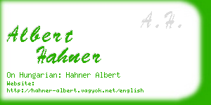 albert hahner business card